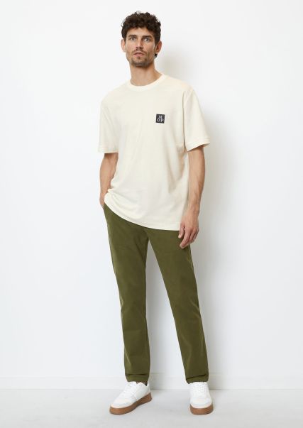 Trousers Asher Green Chino Model Stig Shaped Made Of Blended Organic Cotton 2024 Men