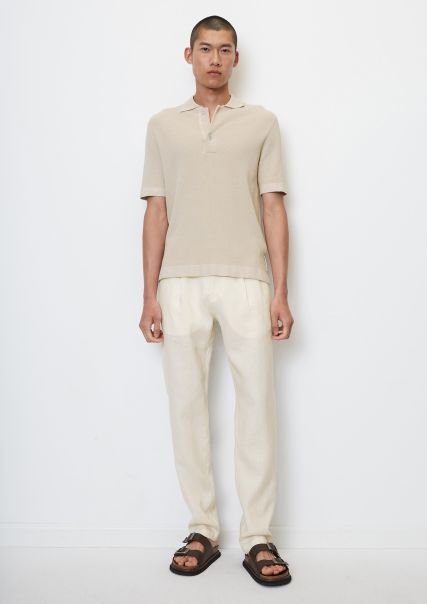 Osby Jogger Pleats Linen Trousers With An Elasticated Waistband Generate Trousers Men White Cotton