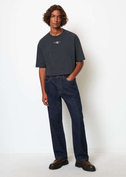 Jeans Dark Blue Vintage Clean Wash Coupon Men Mo'p X Chevignon Jeans Model Ronneby Straight Made Of Recycled Cotton