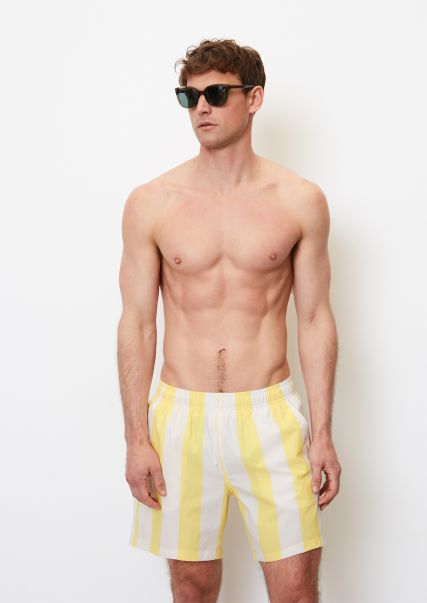 Swim Shorts With A Wide Striped Pattern Classic Sunflower Petal Men Swimwear