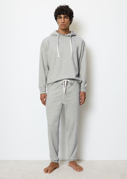 Lounge Tracksuit Bottoms Made Of Soft Blended Cotton Men Cutting-Edge Grey Bodywear