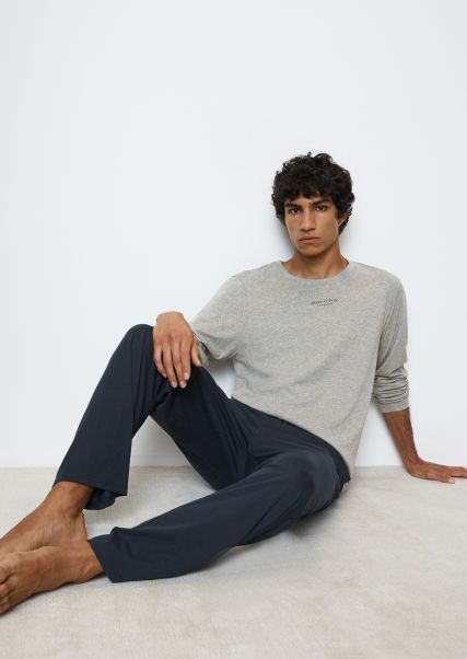 Men Grey/Navy Bodywear Lounge Set Made From Pure Organic Cotton Manifest