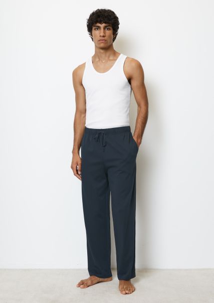 23Q3M00007 Pants Long Made From Organic Cotton Bodywear Extend Men Navy