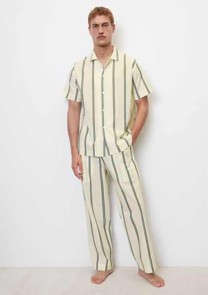 Men Bodywear Linen White Lounge Pyjama Shirt Made From Pure Organic Cotton Cheap