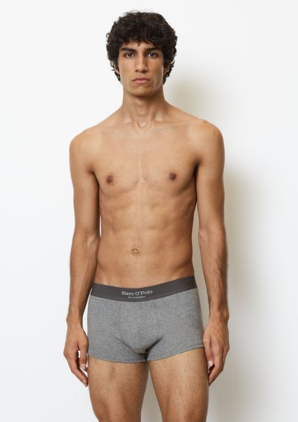 Underwear Men Trusted Ribbed Trunk Made Of Blended Organic Cotton Grey