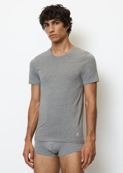 Discount Lounge T-Shirt With Round Neckline In Set Of 2 Underwear Men Grey