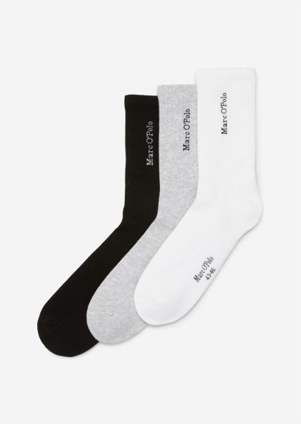 Sporty Ribbed Socks In Pack Of 6 Mix Men Socks Durable