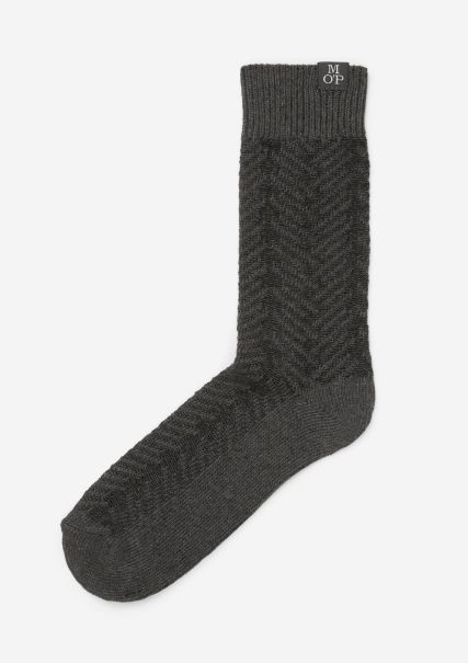 Socks Structured Socks With Herringbone Pattern Men Black Unleash