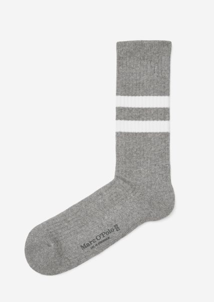Socks Crew Socks With A Fine Ribbed Texture Streamlined Grey/Cream Men