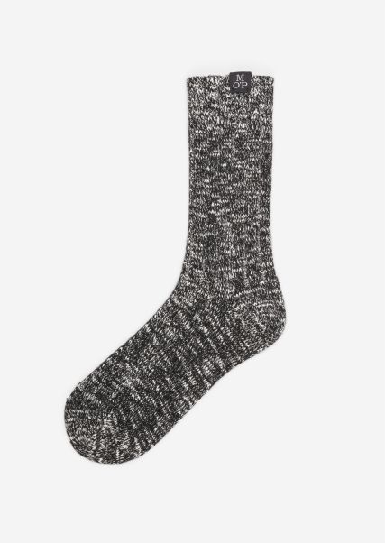 Black Socks Melange Rib Knit Socks Made Of A Soft Organic Cotton Blend Quality Men