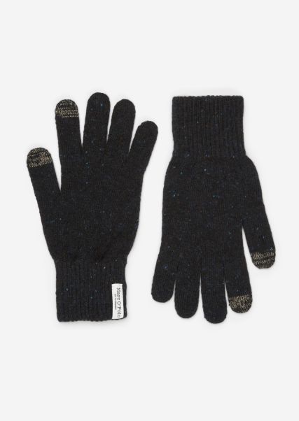 Affordable Wool New Knitted Gloves Made From Soft Virgin Wool Mix Men Black