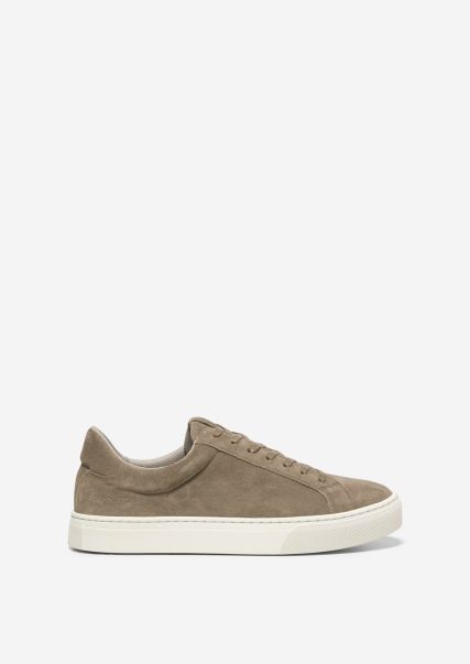 Men Cup Sole Sneaker Made Of Soft Suede Leather Best Sneakers Taupe