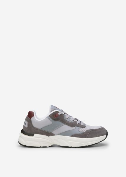 Grey Offer Sneaker In A Mix Of Leather And Polyamide Sneakers Men