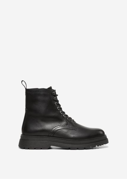Boots Natural Lace Up Boots With A Zip On The Inside Black Men