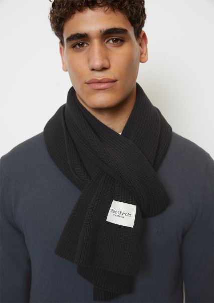 Scarfs Black Affordable Dfc Knitted Scarf Made From Pure Organic Cotton Men