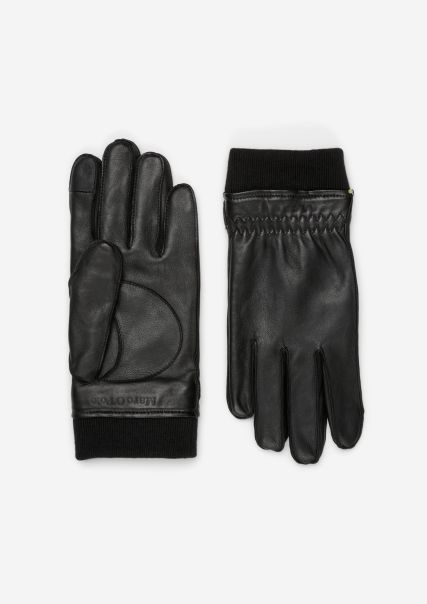 Leather Gloves Made From Soft Lambskin Black Gloves Refresh Men