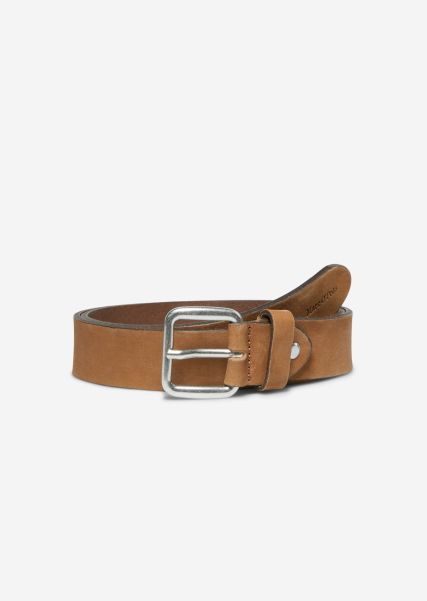 Belts Belt Made From Soft Nubuck Leather Special Men Soft Walnut