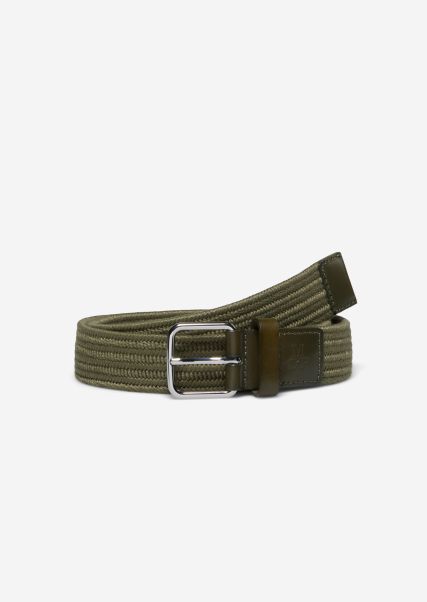 Easy Asher Green Men Belts Braided Belt Made Of Elastic, Recycled Material