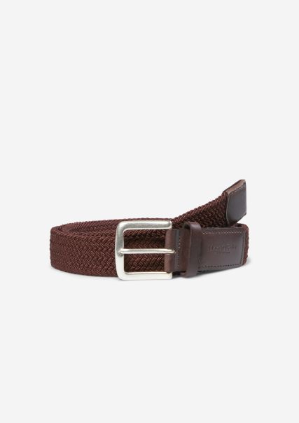 Belt In A Braided Look Men Belts Personalized Crimson Brown