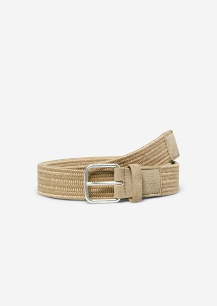 Men Braided Belt Made Of Elastic, Recycled Material Budget Belts Stone Hearth
