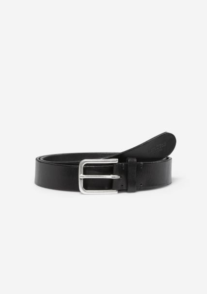 Belt Made Of Elegant Cowhide Black Easy-To-Use Men Belts