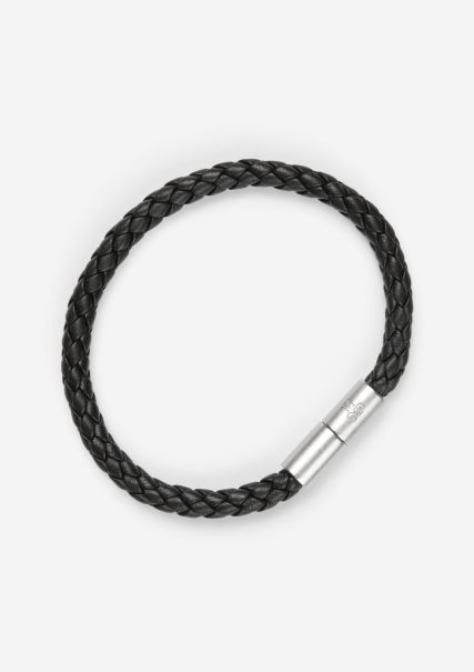 Braided Bracelet Made Of Pure Cowhide Purchase Men Jewellery Black